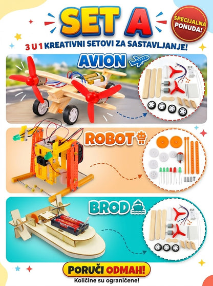 Kreativni drveni set za decu Uradi sam 3+ godina