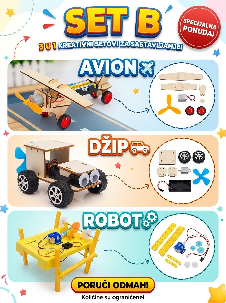 Kreativni drveni set za decu Uradi sam 3+ godina
