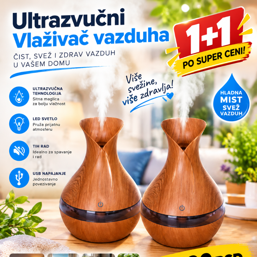 Ultrazvučni difuzer 1+1 gratis