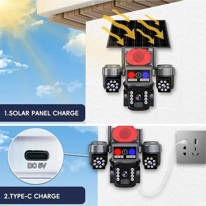 4G Solarna PTZ Sim Kamera sa 3 Objektiva
