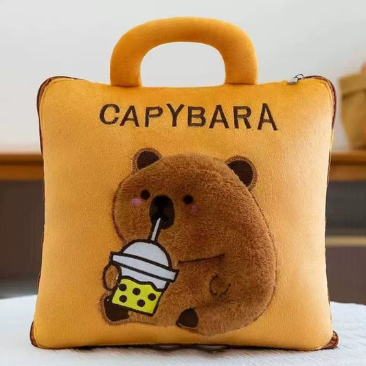 Jastuk Ćebe 2u1 Capybara – Mekano ćebe i jastuk za dom i putovanja