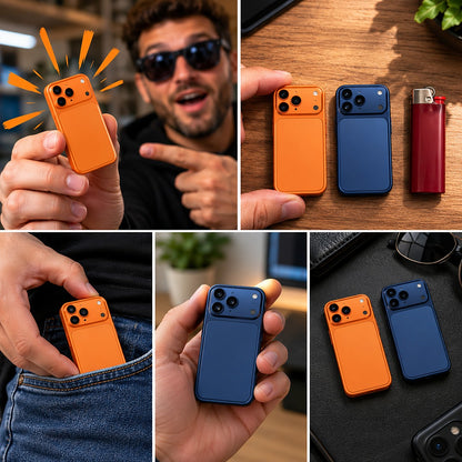 Mini telefon 17Pro 5G u narandžastoj i teget boji