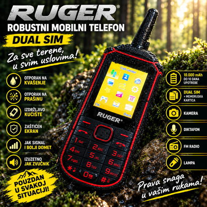 Robusni Land Rover mobilni telefon Dual SIM – Baterija 10.000 mAh, snažan zvučnik i odličan signal za nepristupačne terene