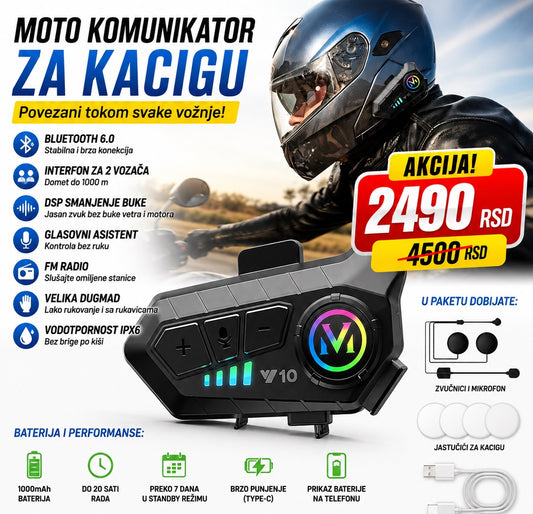 BLUETOOTH  MOTO KOMUNIKATOR ZA KACIGU