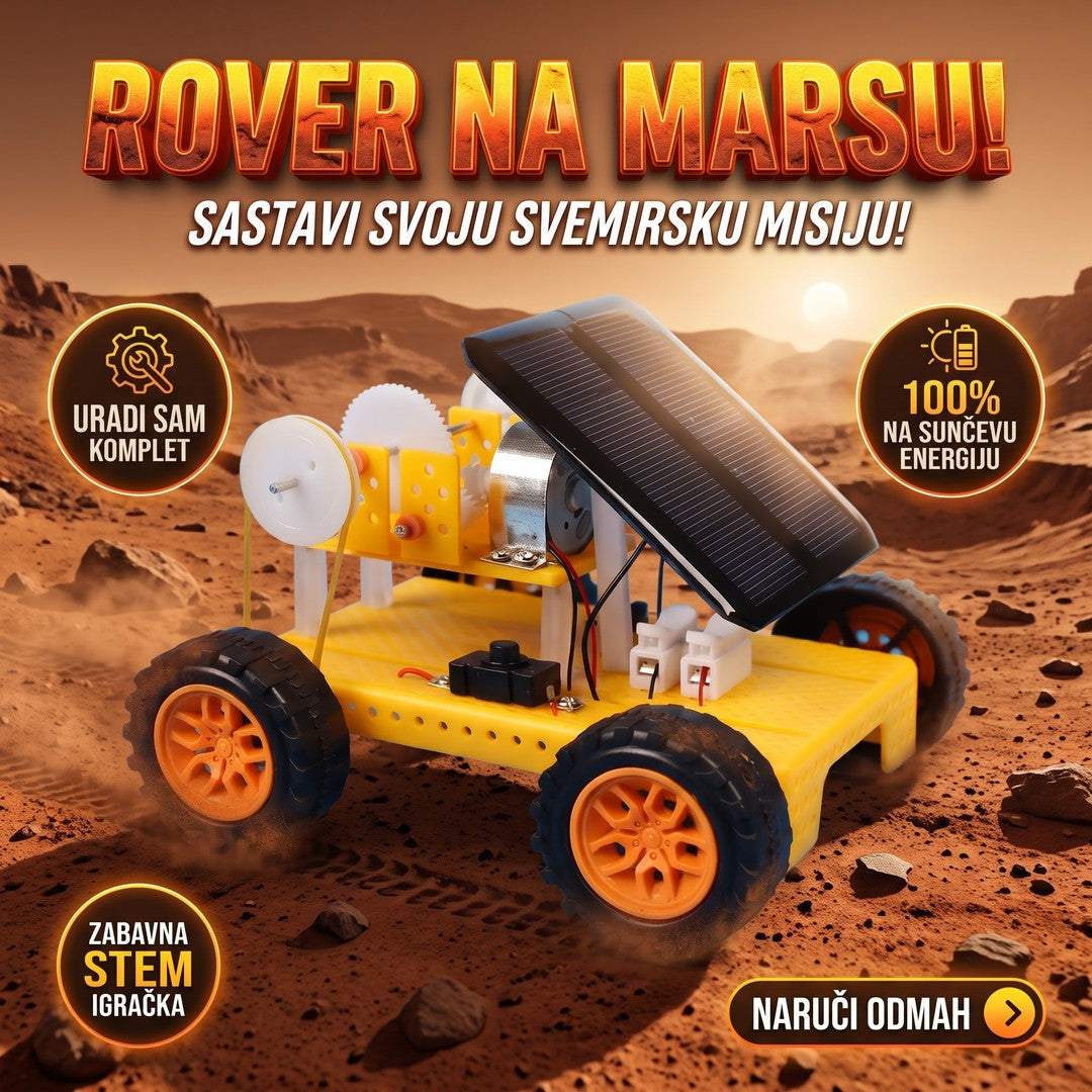 Solarni auto za sklapanje kao rover na Marsu – STEM igračka na sunčevu energiju